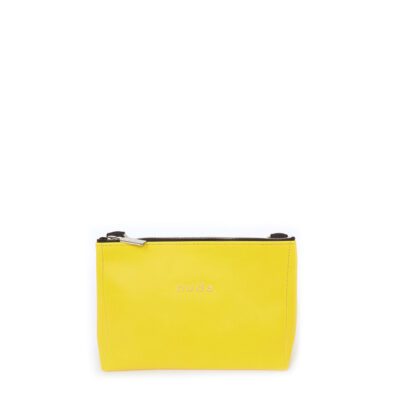 Handtasche “Julchen” Leder Gelb mit Reissverschluss und Schlüsselleine