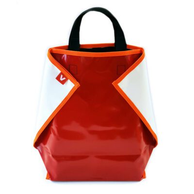 Shopper “Mama” weiss/rot mit kurzen Griffen und einer Innentasche und einer Aussentasche
