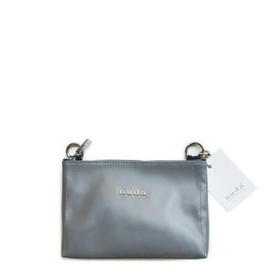 Handtasche "Julchen" Leder Dunkelgrau mit Reissverschluss und Schlüsselleine