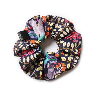 Scrunchie Gartenmuster in dunkelbunt