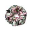 Scrunchie mit stilisierten Blüten in Hellgrün Rosa